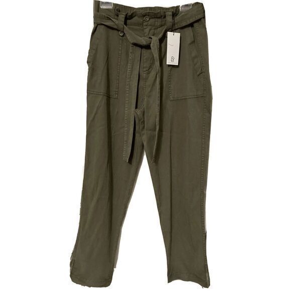 Thread & Supply Pants - Thread + Supply NEW Paper Bag Olive Pants Sz‎ M Baggie Leg Elastic Waist Lyocell